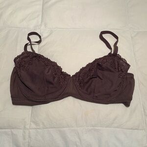 Purple Lace Trim Underwire Adore Me Bra 36DD